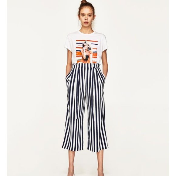 Zara Pants - ZARA TRAFLUC - Striped Culottes